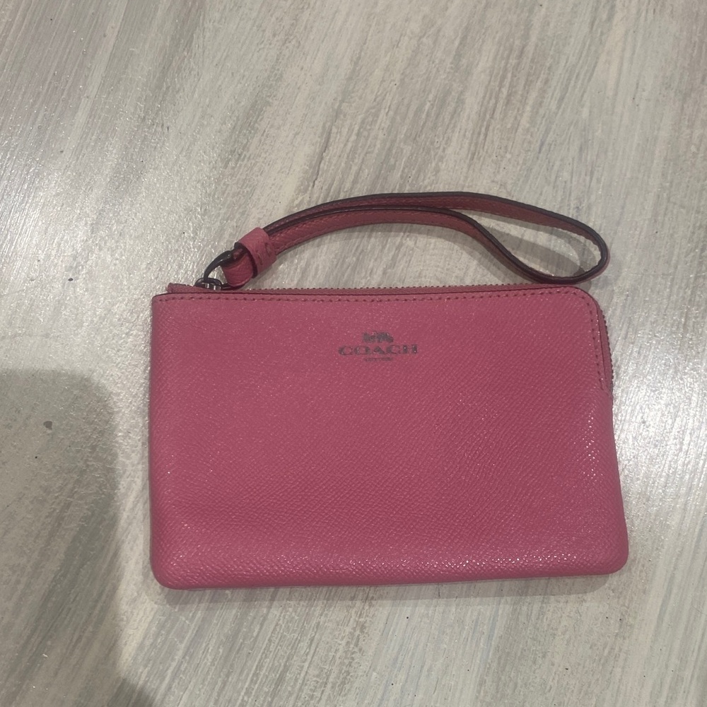 Coach Fuchsia Leather Wristlet